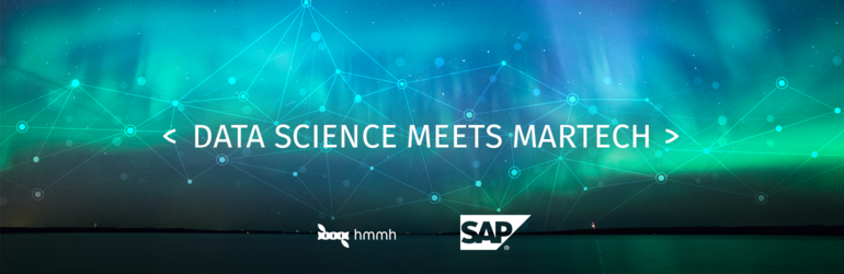 Vernetztes Sternenbild mit Text "Data Science meets MarTech"