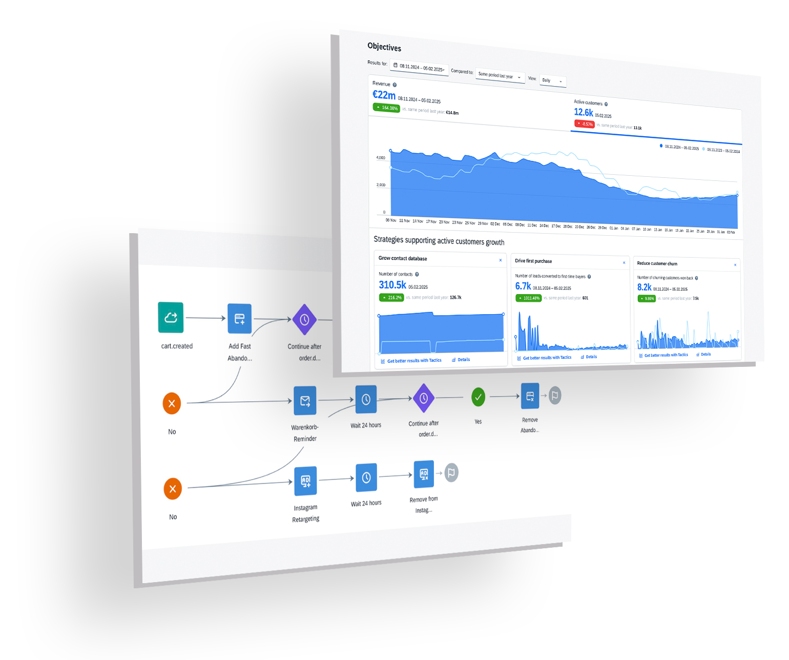 Grafik von zwei Screenshots