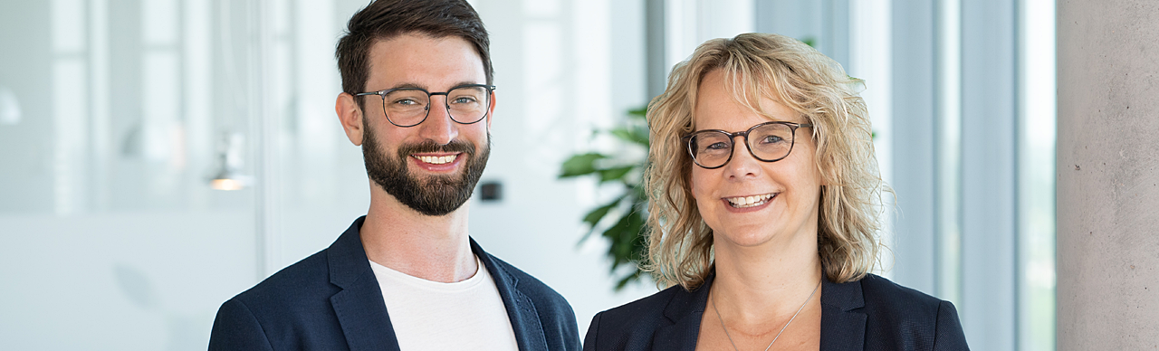 Porträt Kerstin Seidel und Kevin Heil als neues Führungsteam 'Website Solutions'